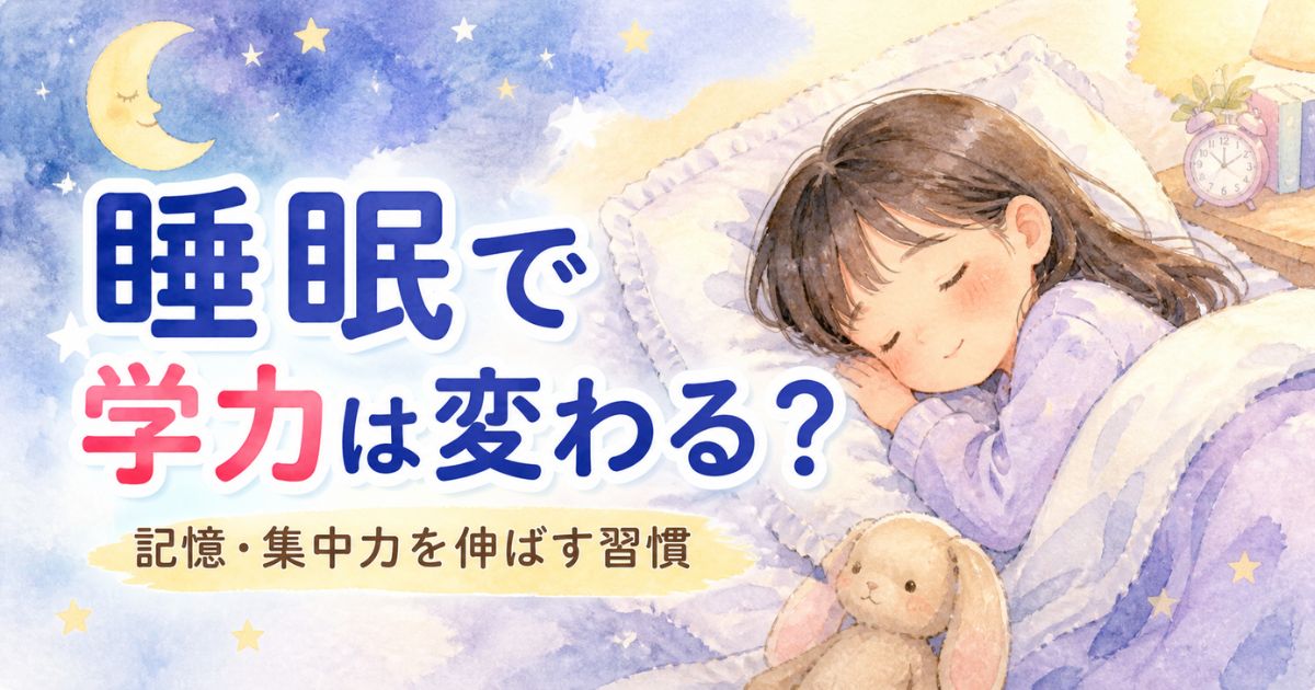 小学生・中学生の睡眠習慣と学力の関係を表したイメージ画像