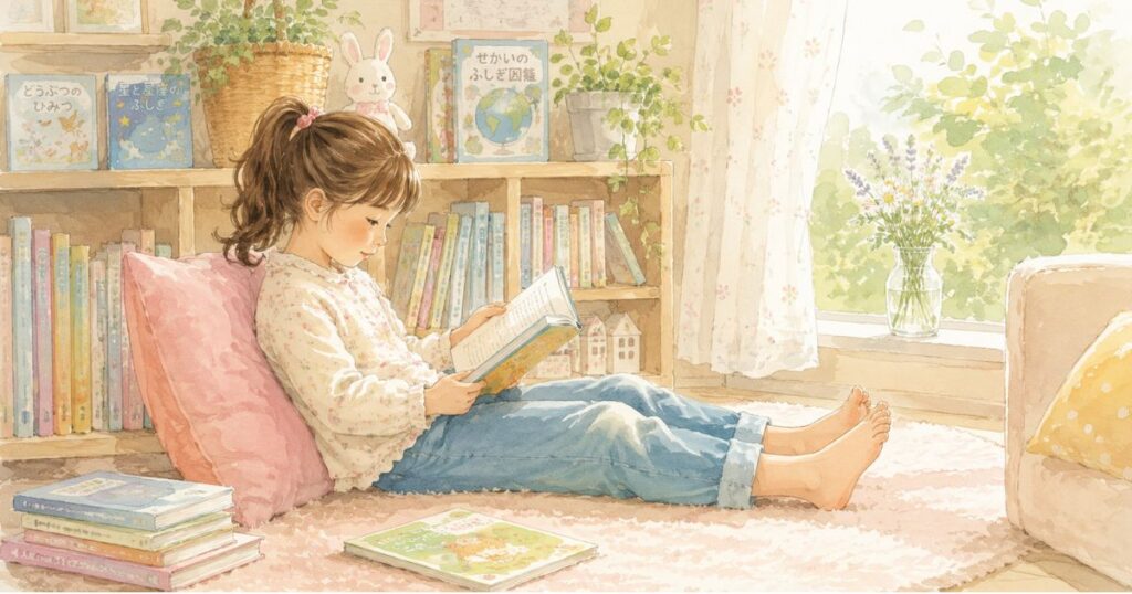 本好きな子が読書を楽しんでいる様子